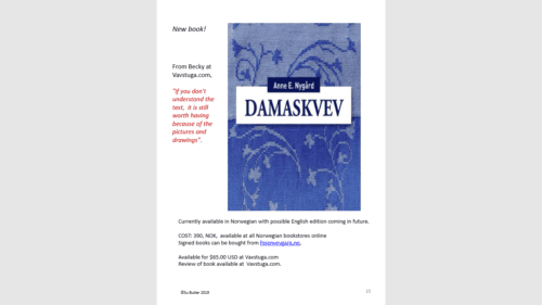 Presseklipp om boka Damaskvev i Damask Network Newsletter