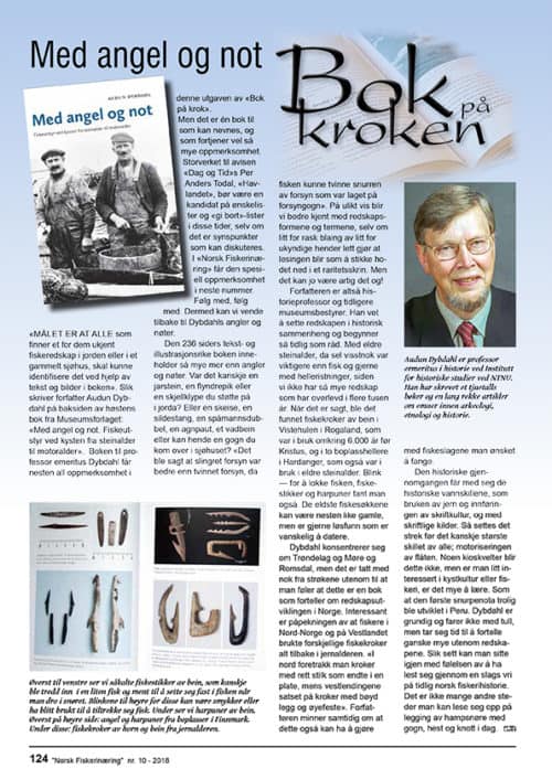 Presseklipp om boka Med angel og not i bladet Norsk fiskerinæring