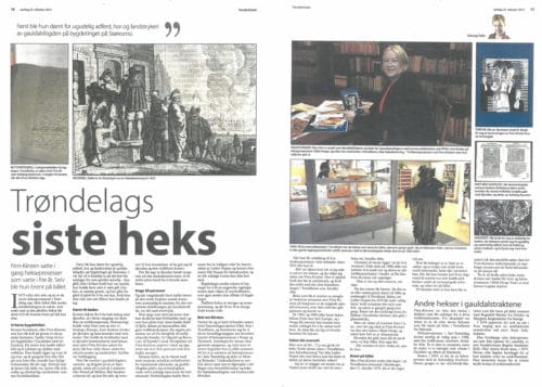 Presseklipp om boka Trondheims siste heksebrenning i Trønderbladet