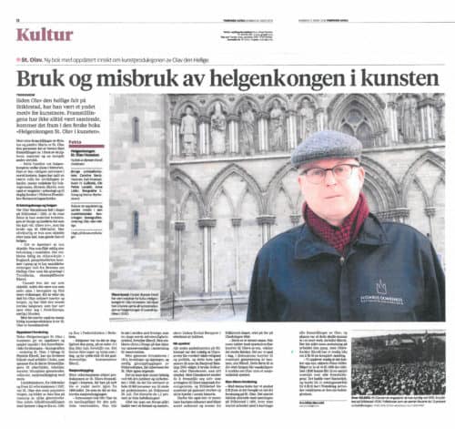 Presseklipp om boka Helgenkongen St. Olav i kunsten